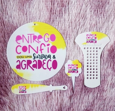 Kit Chima Fácil 4 Peças " Entrego confio dou uma surtada e agradeço " n27