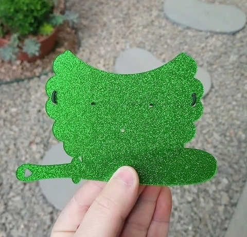Kit Tapa Cuia 11cm + Espátula " Verde Glitter "