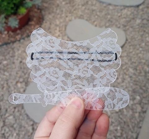 Kit Tapa Cuia 11cm + Espátula " Renda Branca "