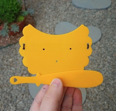 Kit Tapa Cuia 11cm + Espátula " Amarelo Escuro "