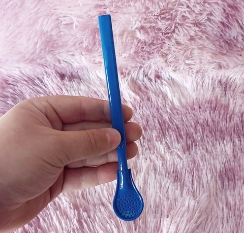 Bomba de Tererê em Inox 18cm " Azul "