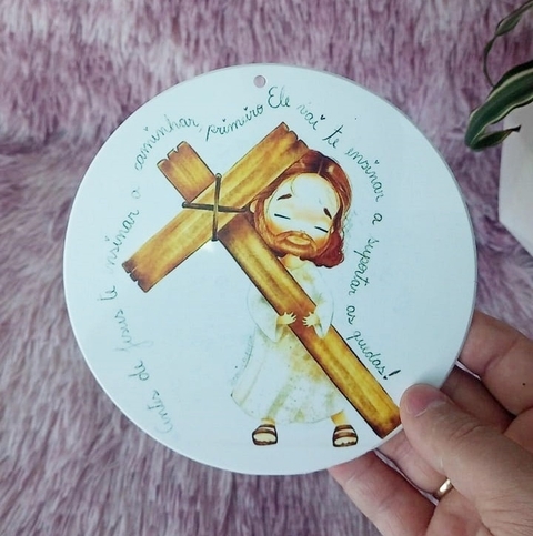 Kit 3 Vira Mates " Jesus segurando a Cruz "