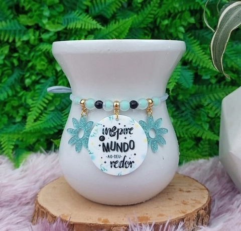 Pulseira de Cuia " Inspire o mundo ao seu redor " n86