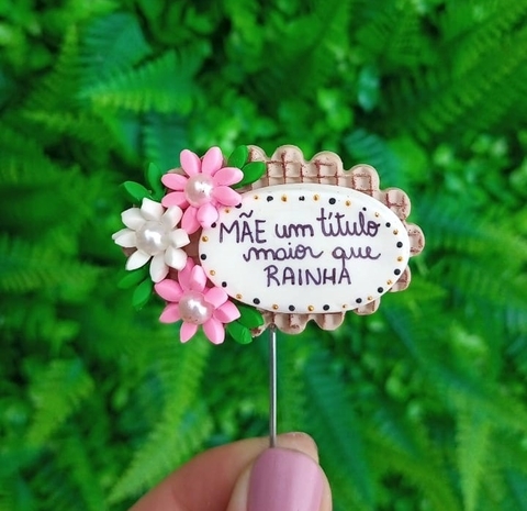 Enfeite de Chimarrão " Placa Mãe um título maior que rainha "