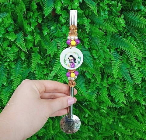 Bomba em Inox Decorada " Mãe Roxo " n100