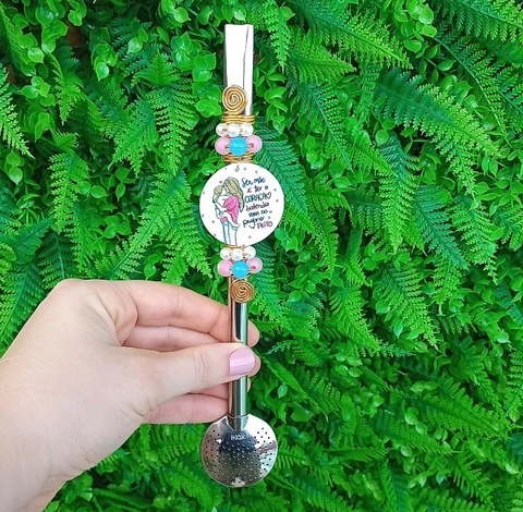 Bomba em Inox Decorada " Ser mãe é ter o coração batendo fora do peito " n102