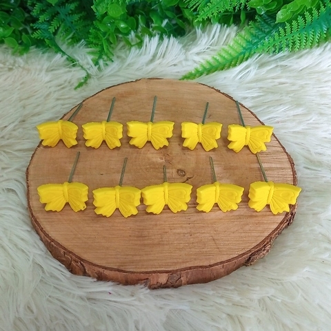 Kit 10 Enfeites de Cuia " Borboleta Amarela "