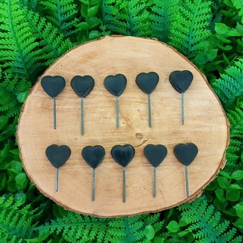 Kit 10 Enfeites de Cuia " Coração Preto "