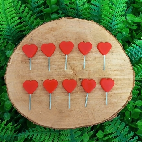 Kit 10 Enfeites de Cuia " Coração Vermelho "