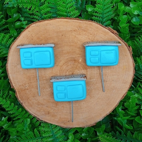 Kit 3 peças " Fogão a Lenha " Azul BB