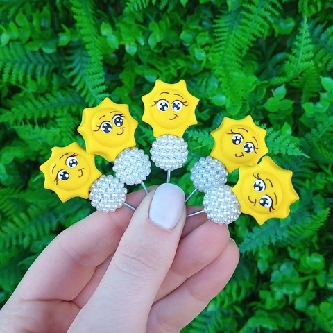 Kit 5 Enfeites de Cuia " Sol Amarelo " Pérola - comprar online