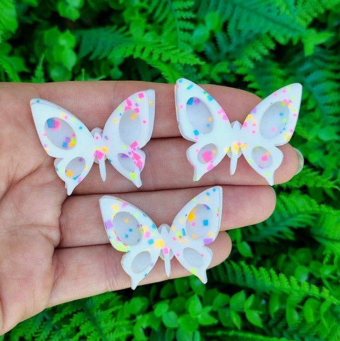 Kit 3 Enfeites Acrílico Borboleta " Festa Branco " - comprar online