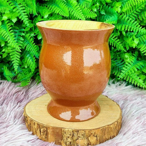 Cuia de Madeira Imbuia Popi " Marrom Perolado " - comprar online