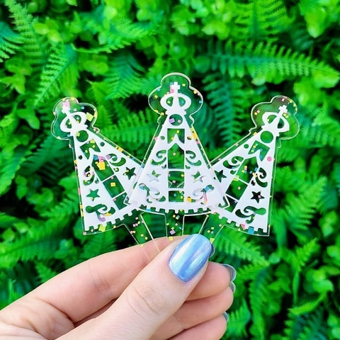 Kit 3 Enfeites Acrílico Nossa Senhora Aparecida " Festa Transparente " - comprar online