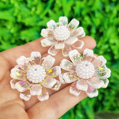 Kit 3 Enfeites Acrílico Margarida G " Festa Transparente " - comprar online