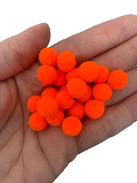 POMPOM BOLINHA LARANJA NEON (10MM)- 50 UNIDADES