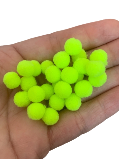 POMPOM BOLINHA 10MM AMARELO NEON- 50 UNIDADES