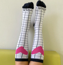 MEIA DIVERTIDA 3/4 CORAÇÃO FLASH VOGA na internet