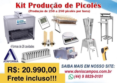 Kit Produção de Picolés 250 a 280 Picolés hora. - comprar online