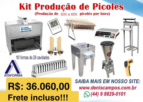 Kit Produção de Picolés 500 a 600 Picolés Hora. - comprar online