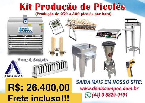 Kit Produção de Picolés 250 a 300 Picolés hora. - comprar online