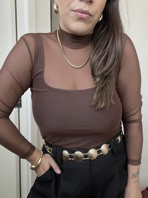 Blusa tule chocolate - comprar online
