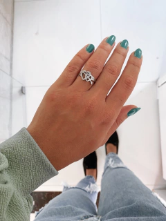 Anel em aço inox duo corações flecha- COD. A166v na internet