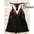 Babydoll Mirella Negro con Rojo - BRANA LENCERIA