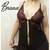 Imagen de Babydoll Mirella Negro con Rojo
