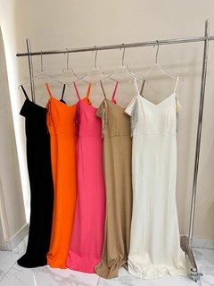 Vestido longo com detalhe na manga #M-1222 - comprar online