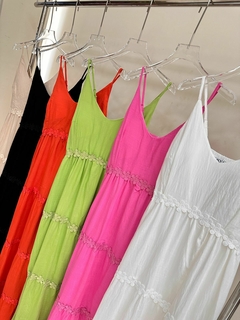 vestido longo com detalhes em flor #M-1256 na internet