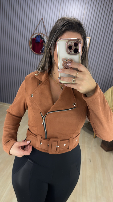 Jaqueta cropped suede - comprar online