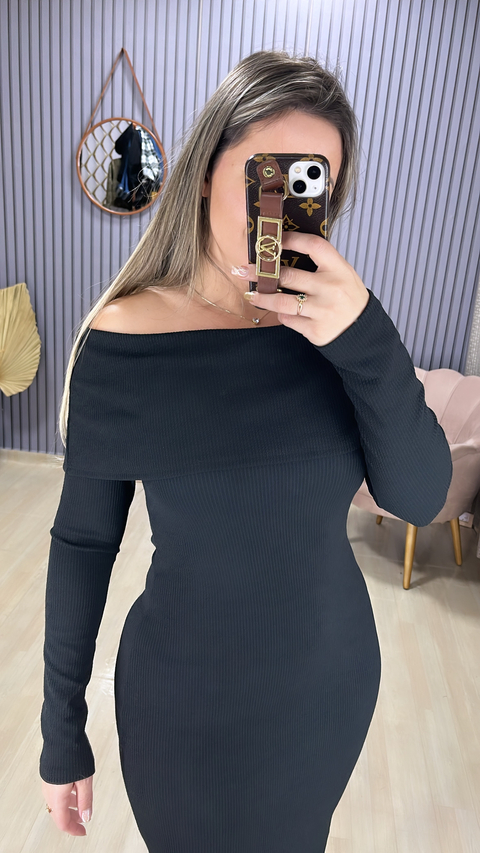 Vestido anarruga longo