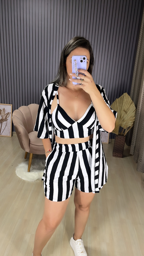 Conjunto 3 peças kimono