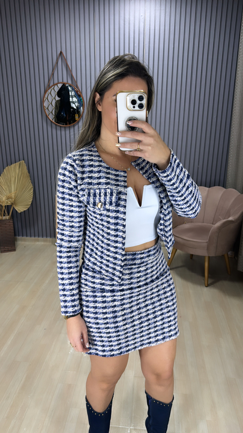Conjunto tweed saia
