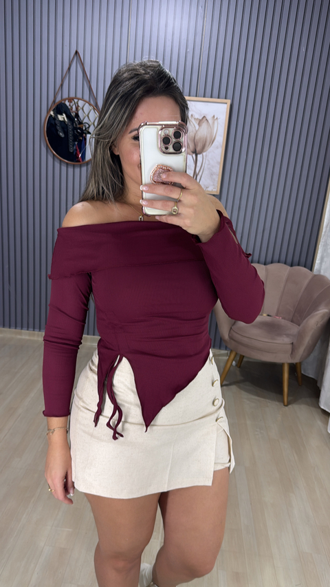 Blusa canelada Biatriz