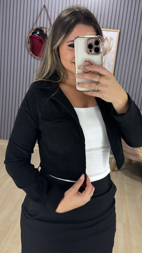 Jaqueta curta cotelê