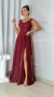 Vestido Longo Marsala Ombro A Ombro Com Fenda Isabelly