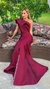 Imagem do Vestido Longo Marsala Jade Sereia Um Ombro Só Com Babado