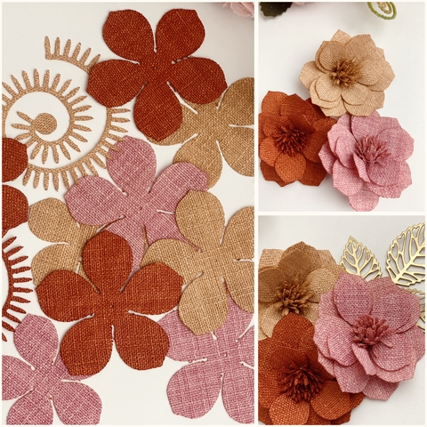 FLORES EM LINHO PARA MONTAR com espiral