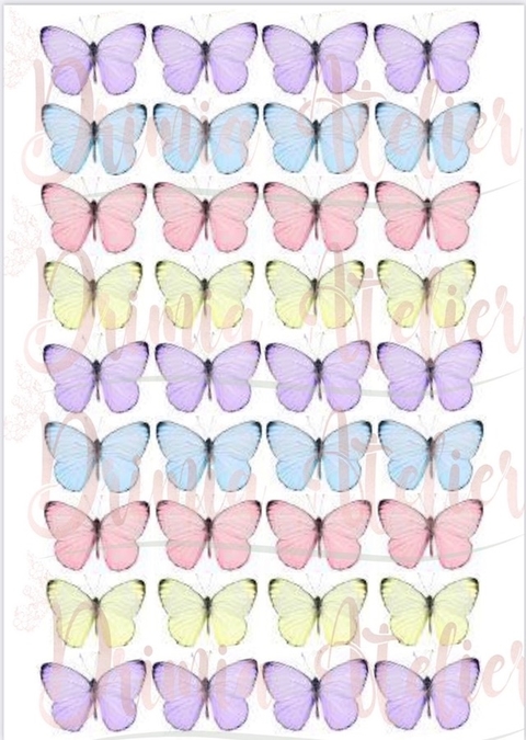 Borboletas em tecido para recorte oxford - Modelo 1