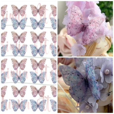 Borboletas de recorte 3cm lilas e rosa
