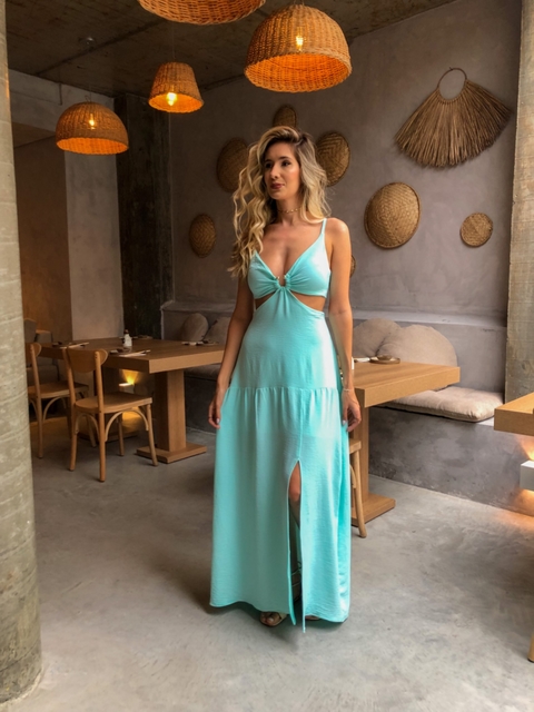Vestido Sereia Verde Água