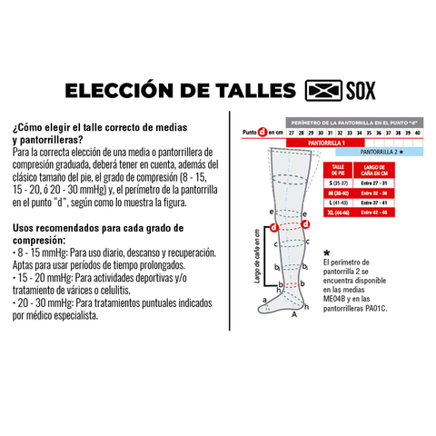 Medias De Compresion Sox Me23c Para Descanso 15-20 Mmhg - comprar online