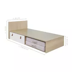 Cama Infantil com gaveta espaço para futton e Cabeceira porta Livros Linha Join - comprar online