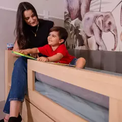 Bicama com Cabeceira e Proteção Lateral em MDF Linha Join - CASA CAHAYA - Produção de móveis artesanais e sustentáveis em fibra natural