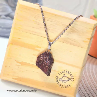 Colar em aço inoxidável 50cm de Bornita - A pedra da Felicidade
