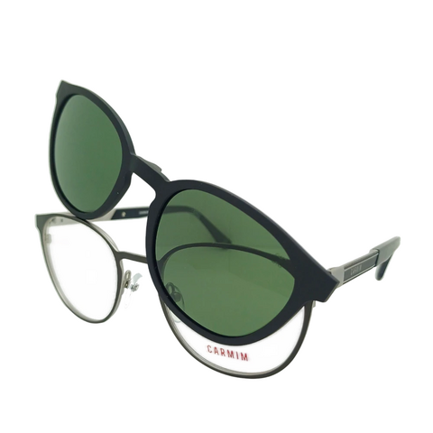 Armação para Óculos Unissex Carmim Cinza Chumbo Clip-On CRM41738 C4 52