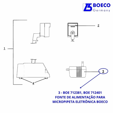 TRANSFORMADOR (FONTE DE ALIMENTAÇÃO) PARA PIPETAS ELETRÔNICAS BOECO