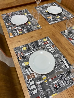 Lugar americano beer / chevron cinza - comprar online